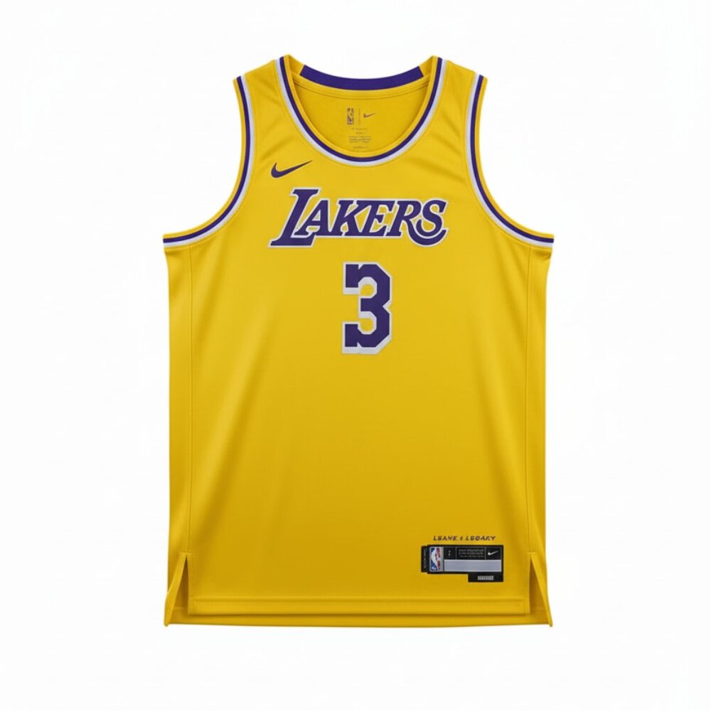 Nike Youth Los Angeles Lakers Anthony Davis Gold Swingman Jersey Large 14/16 NWT